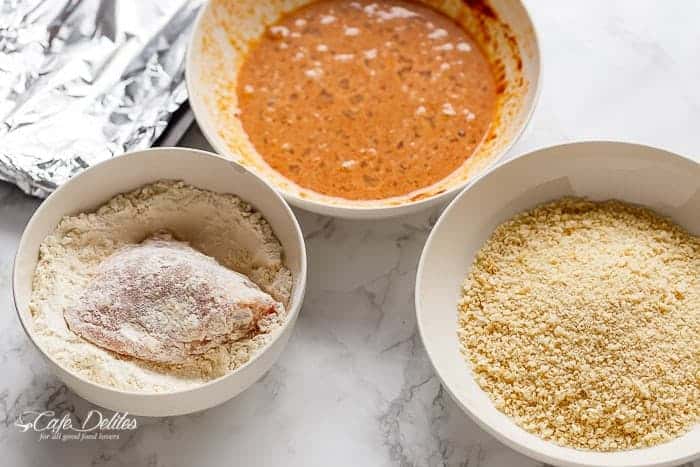 Oven Fried Chicken with Honey Garlic Sauce is an easy sheet pan meal Oven Fried Chicken