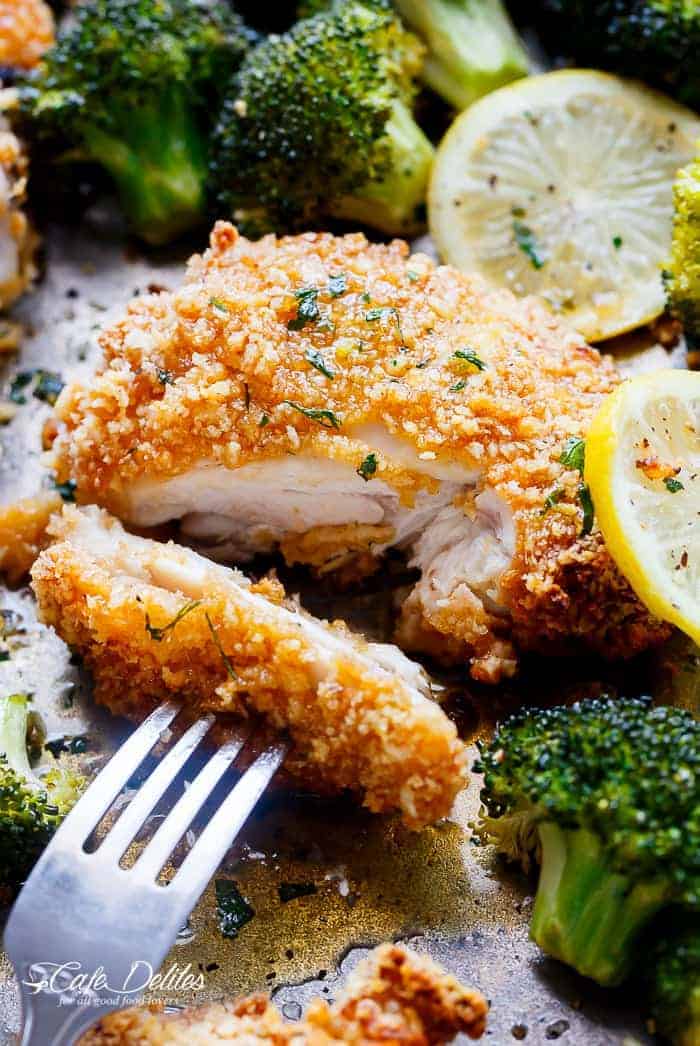 Oven Fried Chicken with Honey Garlic Sauce is an easy sheet pan meal Oven Fried Chicken