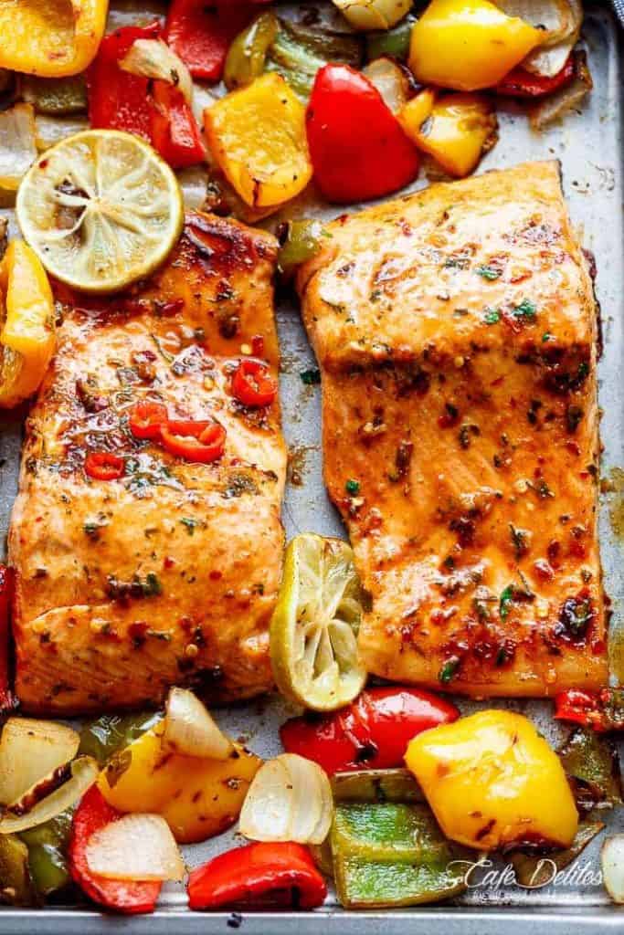 Sheet Pan Chili Lime Salmon - Cafe Delites