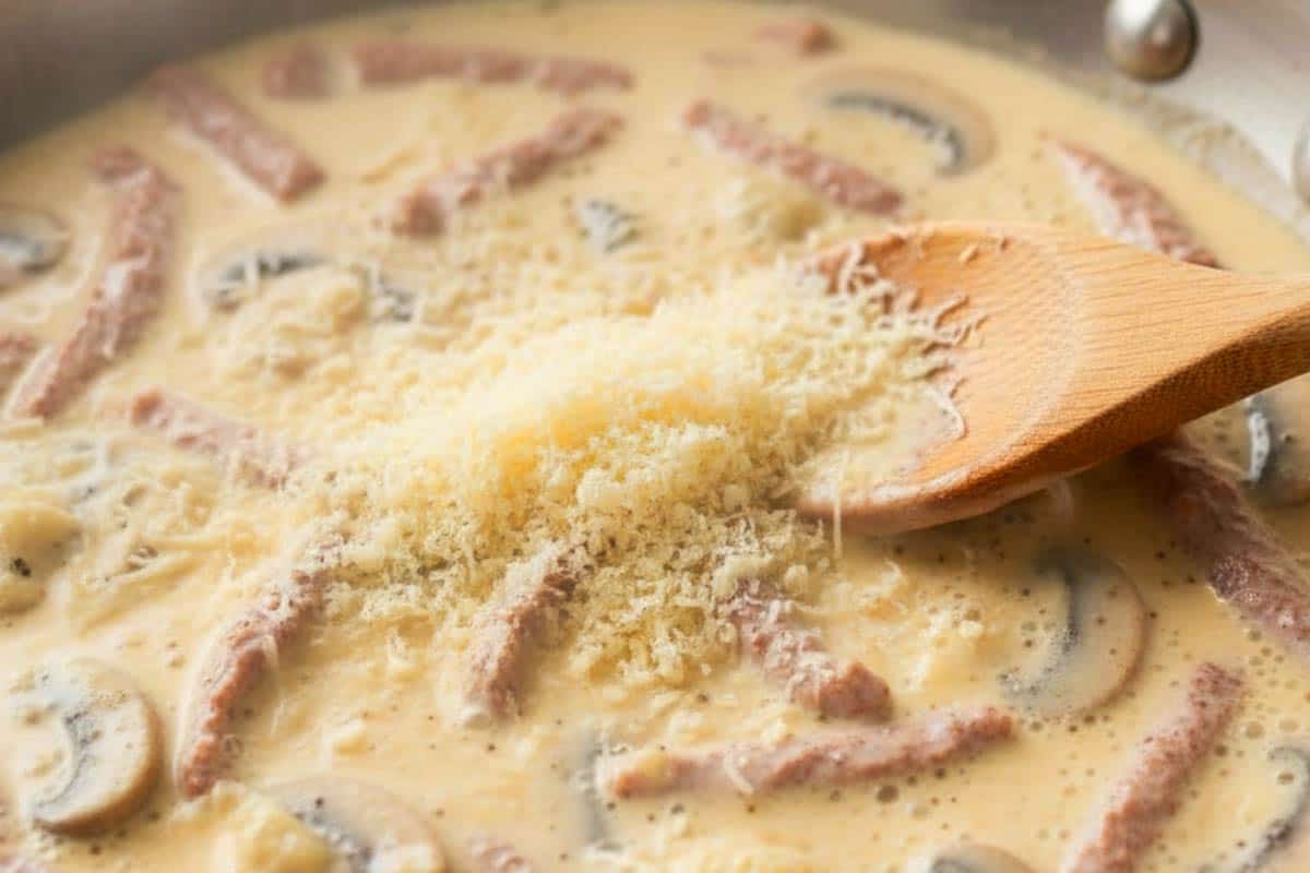 Added parmesan cheese in the pan.