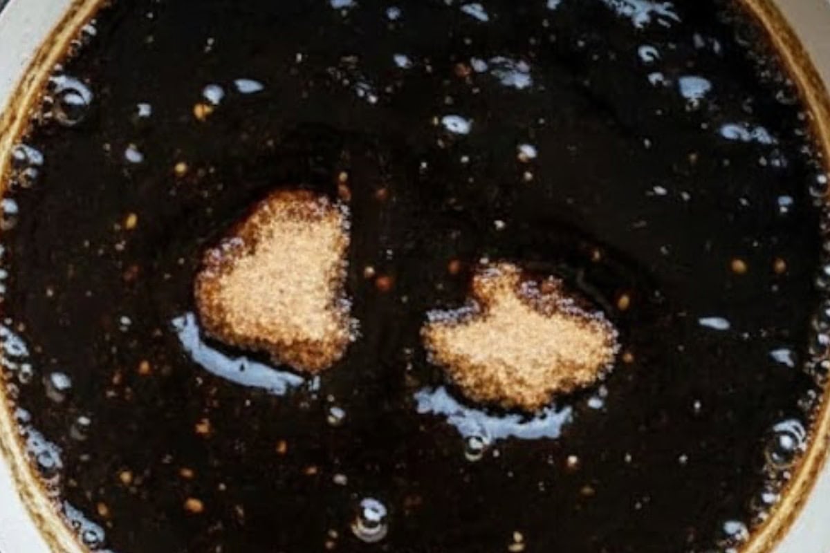 Simmer balsamic vinegar and brown sugar in a small pot until reduced by half