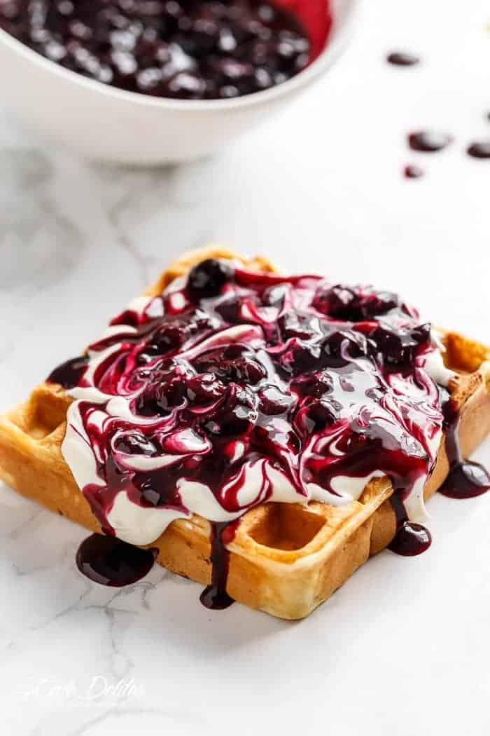 Blueberry Lemon Cheesecake Waffles