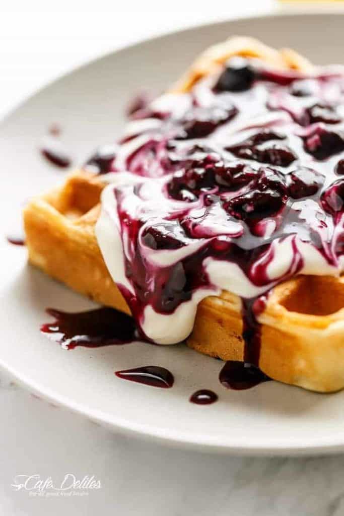Classic Blueberry Lemon Cheesecake Waffles Cafe Delites