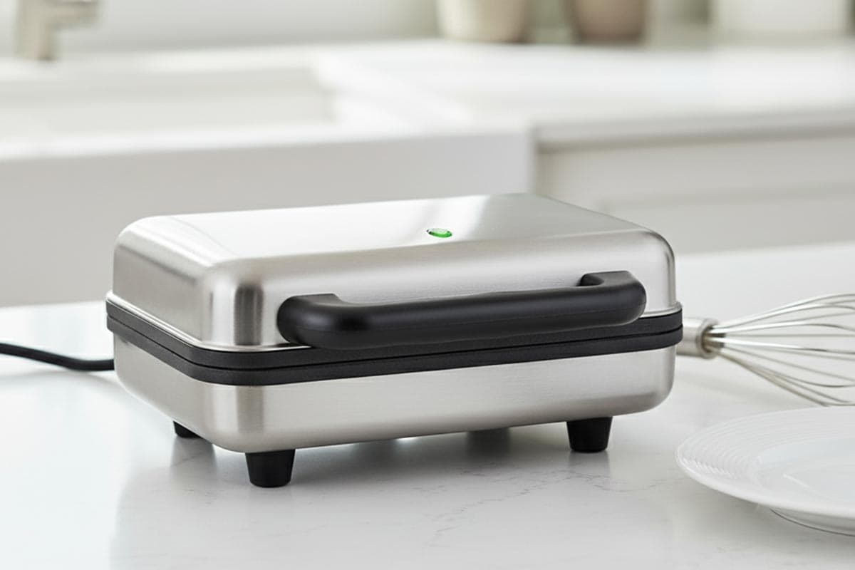 preheating the waffle maker.