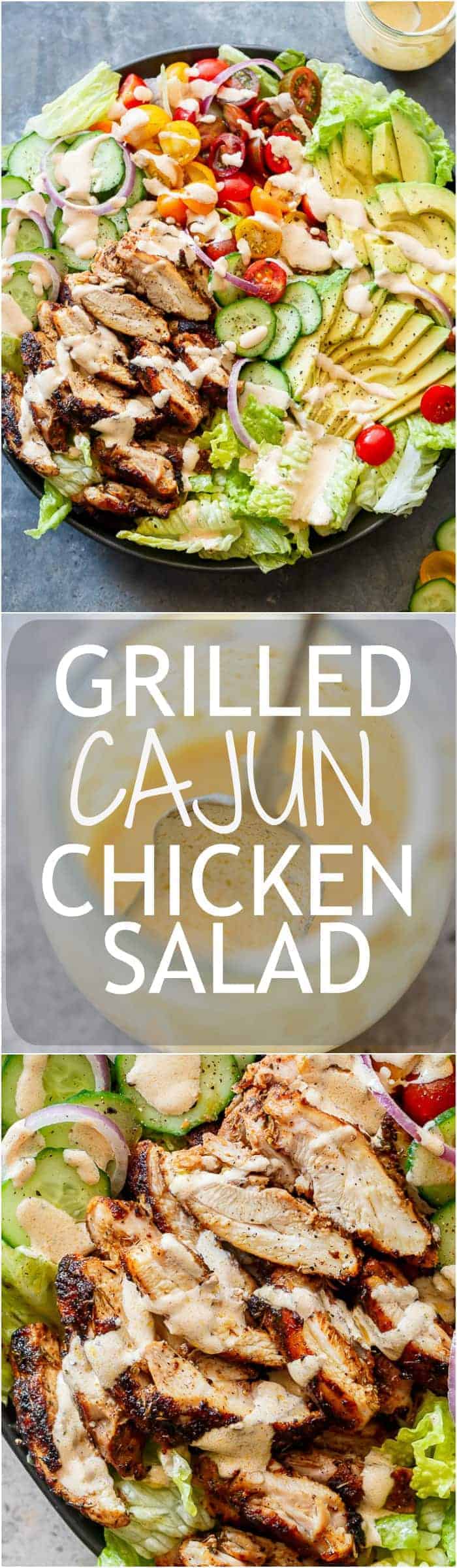 A Cajun Chicken Salad with a homemade Cajun spice seasoning and the most incredible creamy cajun dressing to put out the fire (so to speak)!