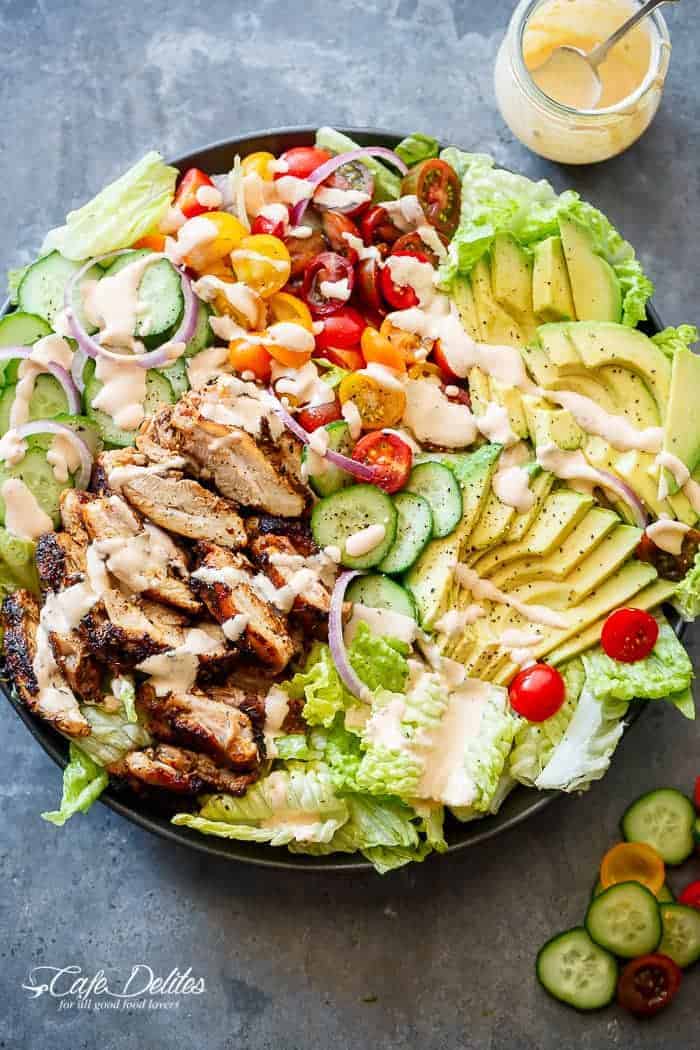 Grilled Cajun Chicken Salad with Creamy Cajun Dressing