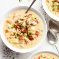 Slow Cooker Chicken Potato Corn Chowder | https://cafedelites.com