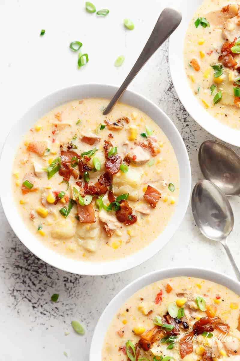 Chicken Bacon Corn Chowder (Slow Cooker or Instant Pot)