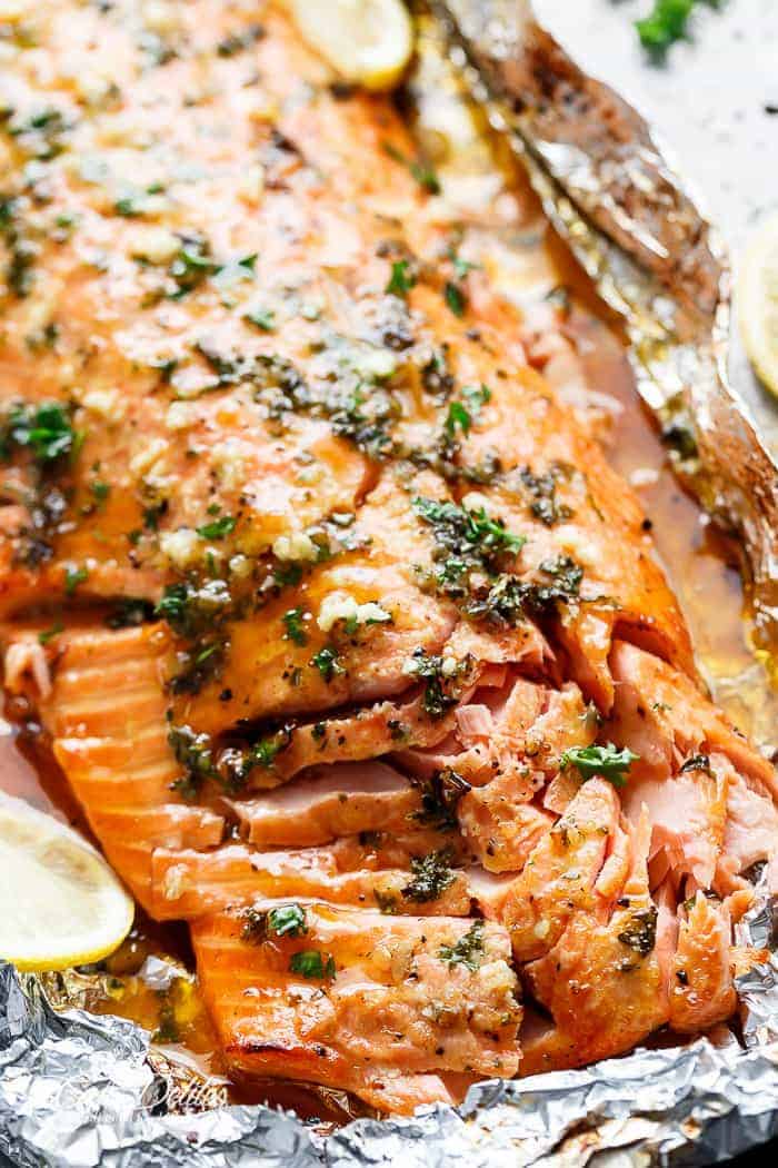 Honey Garlic Butter Salmon In Foil Recipe Cafe Delites