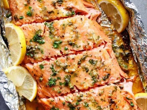 Honey Garlic Butter Salmon In Foil Recipe Cafe Delites