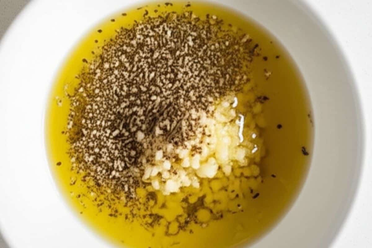 combine olive oil, minced garlic and Italian seasoning in a small bowl