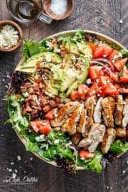 BLT Balsamic Chicken Avocado & Feta Salad - Cafe Delites