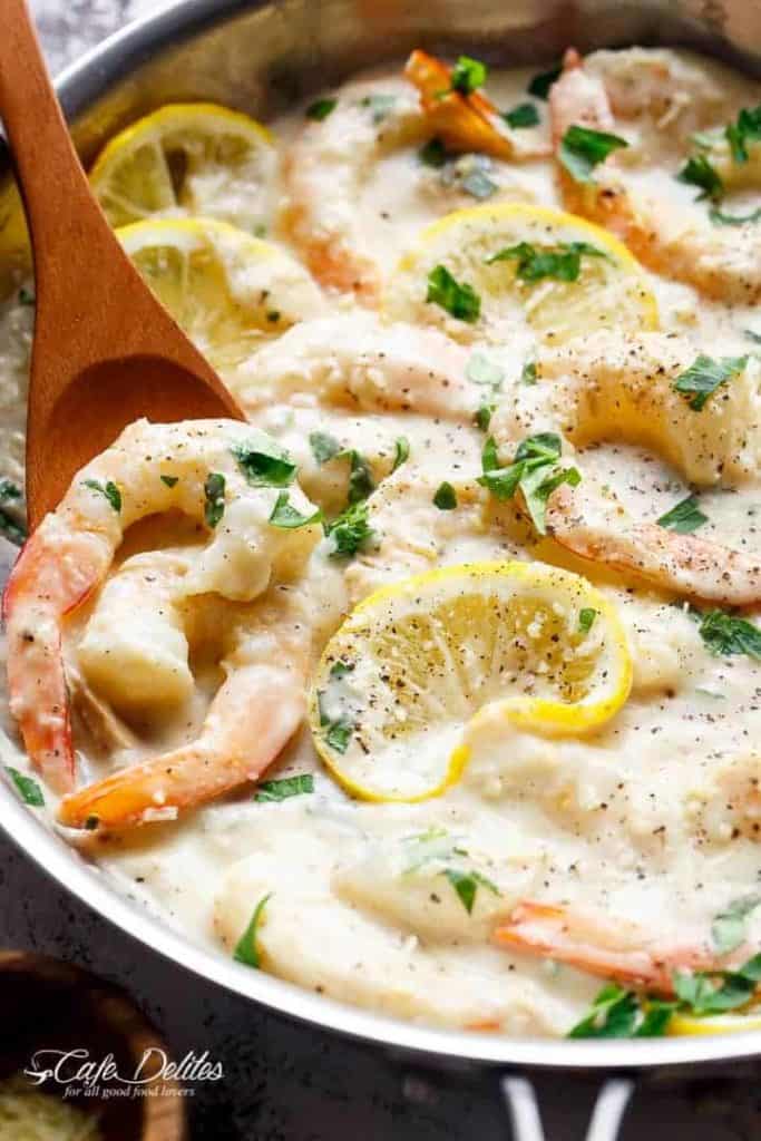 Creamy Lemon Parmesan Shrimp - Cafe Delites