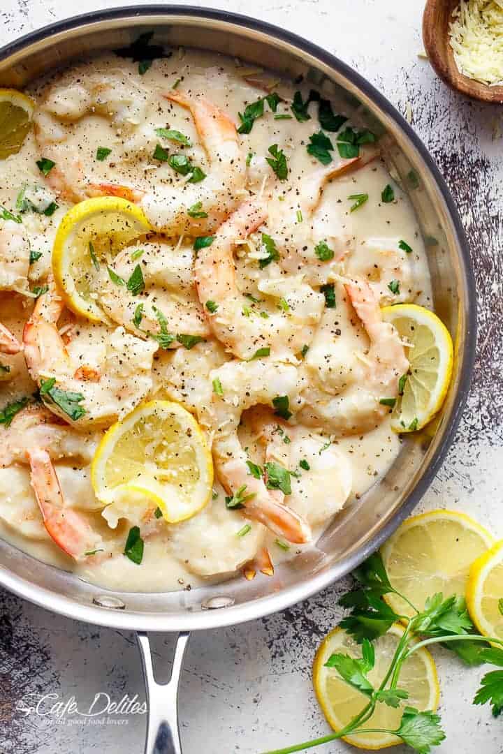 Creamy Lemon Parmesan Shrimp is a gourmet meal Creamy Lemon Parmesan Shrimp