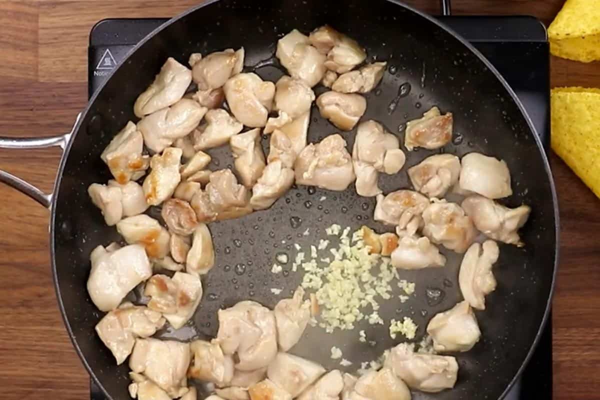 Added garlic in the skillet. - 5
