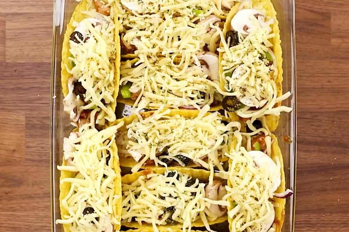 Added toppings and cheese. - 9