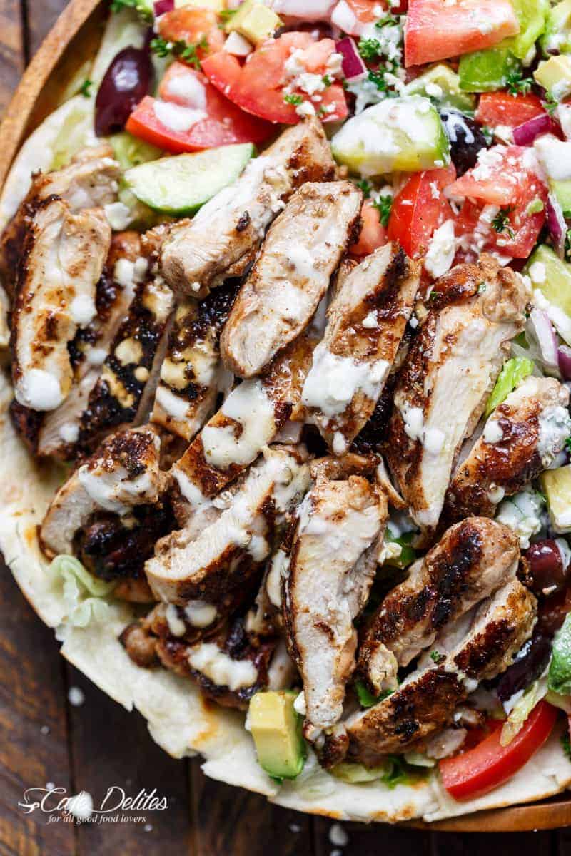 Chicken Shawarma Salad | https://cafedelites.com