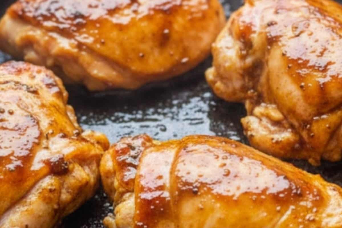 Sear the chicken on each side until fully cook in a skillet.