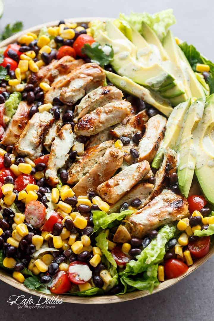 Put a spin on a Southwestern Salad with this Chili Lime Southwestern Chicken Salad with a  Southwestern Chicken Salad With A Low Fat Creamy Dressing