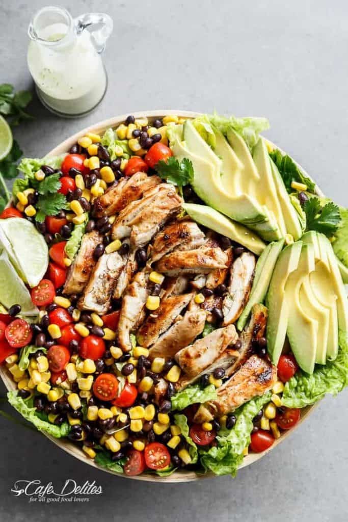 Southwestern Chicken Salad With A Low Fat Creamy Dressing - Cafe Delites