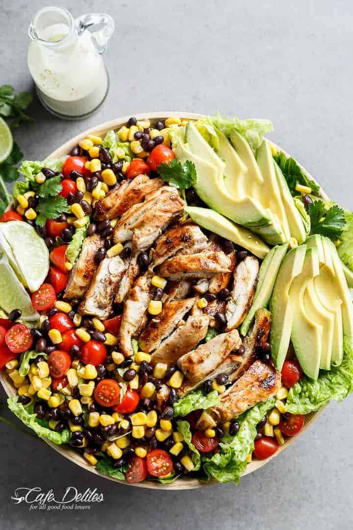 Put a spin on a Southwestern Salad with this Chili Lime Southwestern Chicken Salad with a  Southwestern Chicken Salad With A Low Fat Creamy Dressing