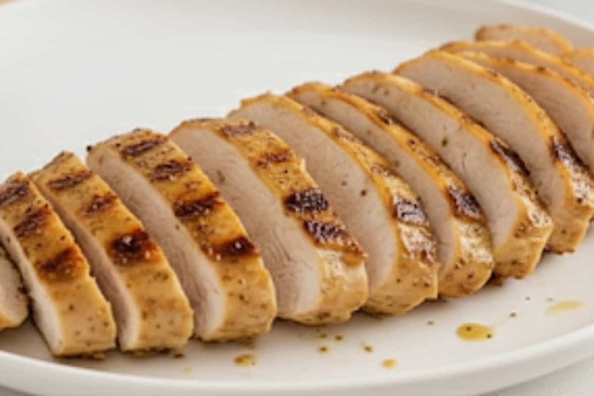 Slice the chicken into strips.