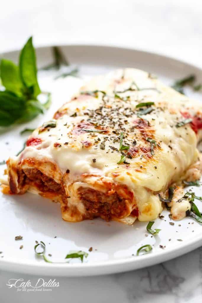 Easy Lasagna Stuffed Burritos - Cafe Delites