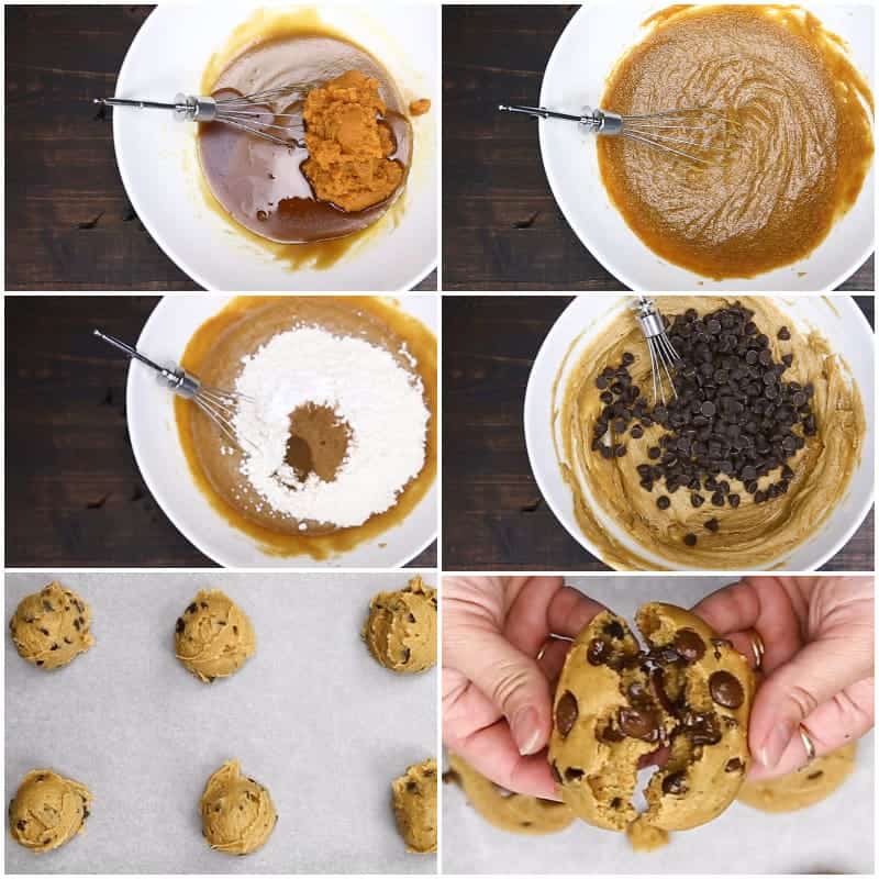 Soft Pumpkin Chocolate Chip Cookies | https://cafedelites.com