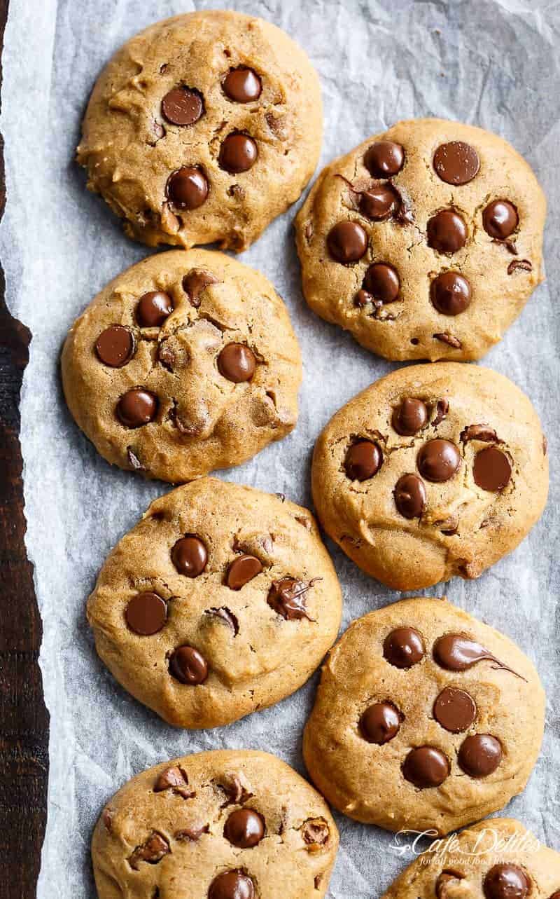 bolachas com pepitas de Chocolate De Abóbora macias| 