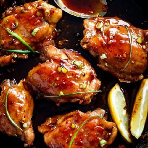 pieces of Garlic Teriyaki Chicken Thighs