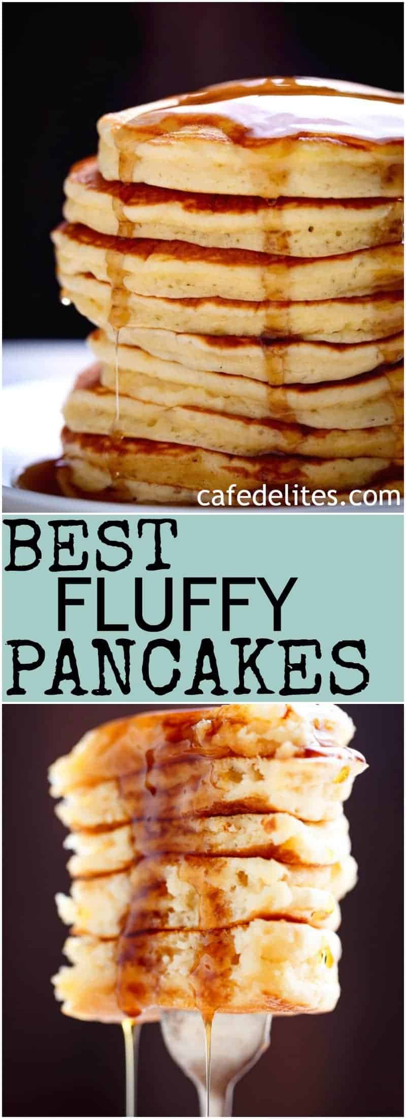 Look no further because a steaming stack of perfectly soft, Best Fluffy Pancakes are right here! Weekends will never be the same again! | howtomake.info