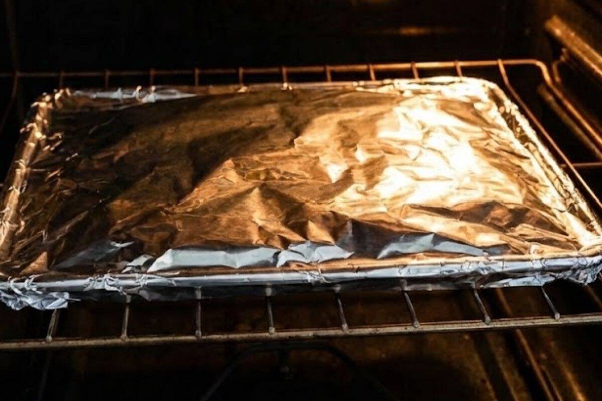 Cover the tray with foil and roast the sweet potatoes for 20 minutes  - 5