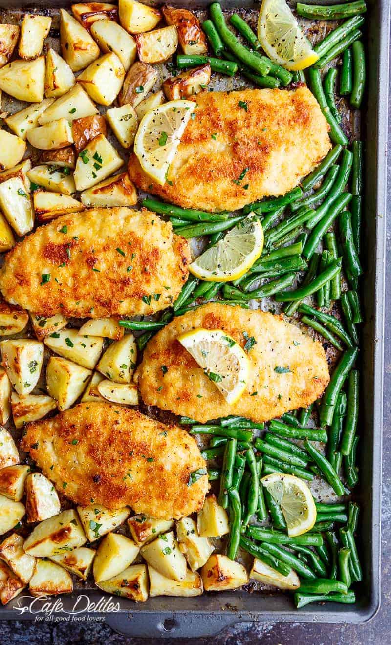 Sheet Pan Chicken with Rainbow Vegetables, Lemon and Parmesan