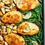 Oven baked and CRISPY Sheet Pan Lemon Parmesan Garlic Chicken  Sheet Pan Lemon Parmesan Garlic Chicken  Veggies