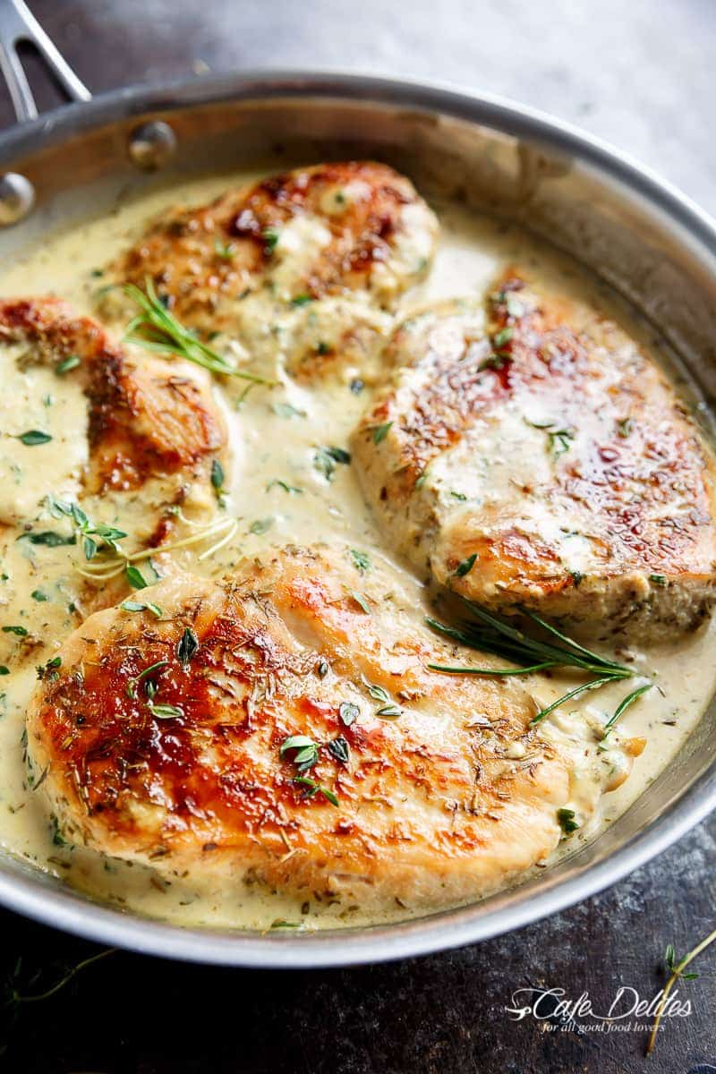 Quick And Easy Creamy Herb Chicken, filled with so much flavour, ready and on your table in 15 minutes! 