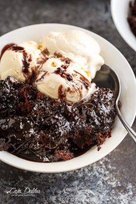 Hot Fudge Chocolate Pudding Cake - Cafe Delites