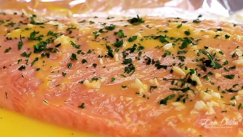 Lemon Butter Garlic Salmon | https://cafedelites.com