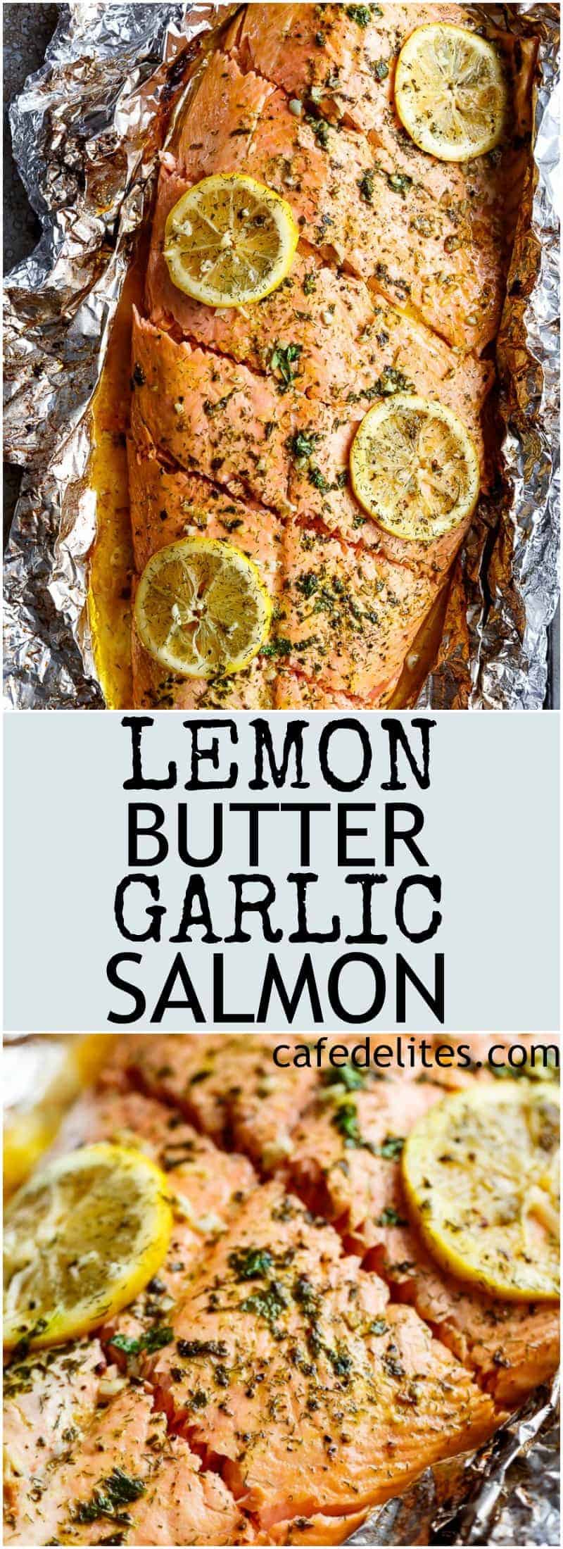 Lemon Butter Garlic Salmon with only a handful of ingredients, with maximum taste and minimal clean up! | https://cafedelites.com