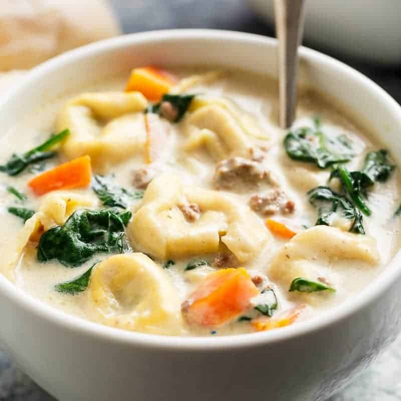 Tortellini Soup (Slow Cooker) - Cafe Delites