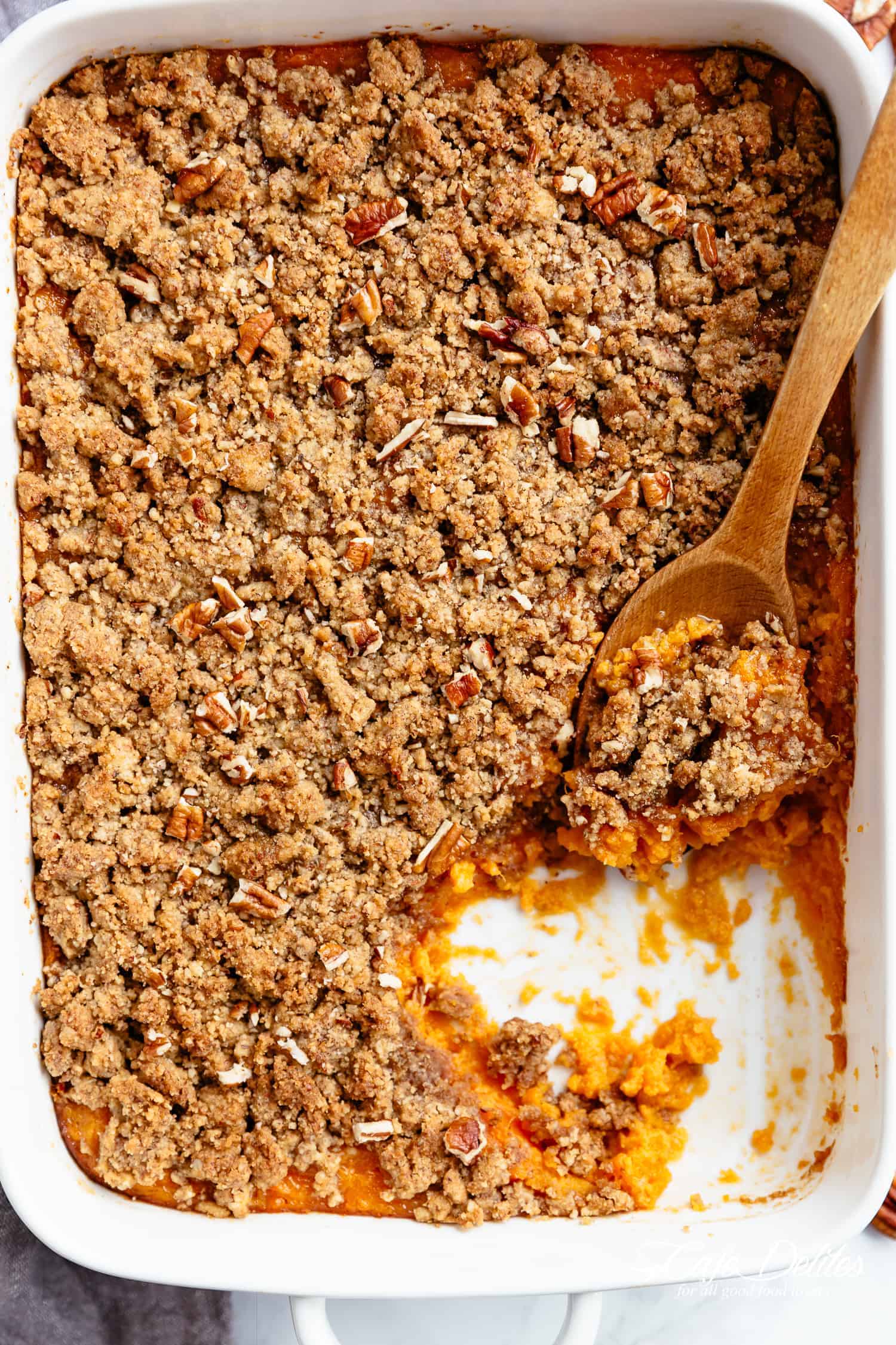 Crock Pot Sweet Potato Casserole - I Wash You Dry