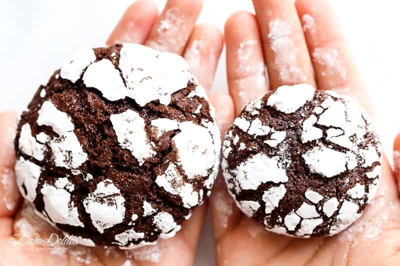 Best Fudgy Chocolate Crinkle Cookies have an irresistible brownie textured centre Best Fudgy Chocolate Crinkle Cookies