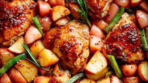 Honey Mustard Chicken & Potatoes (One Pan)