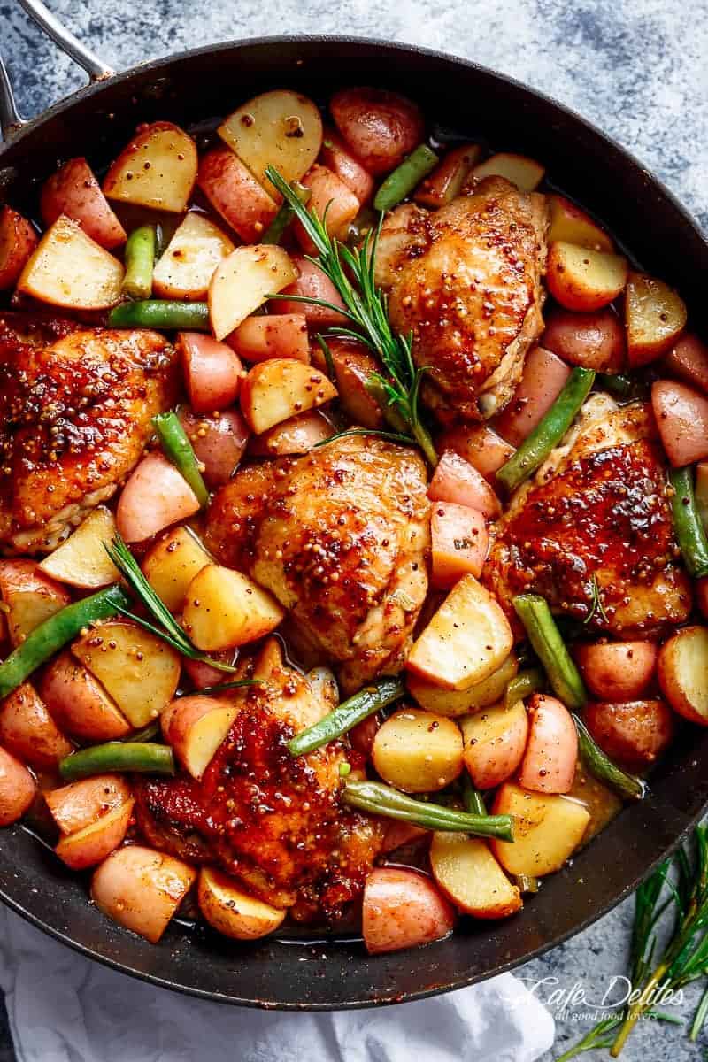 Honey Mustard Chicken & Potatoes (ONE PAN)