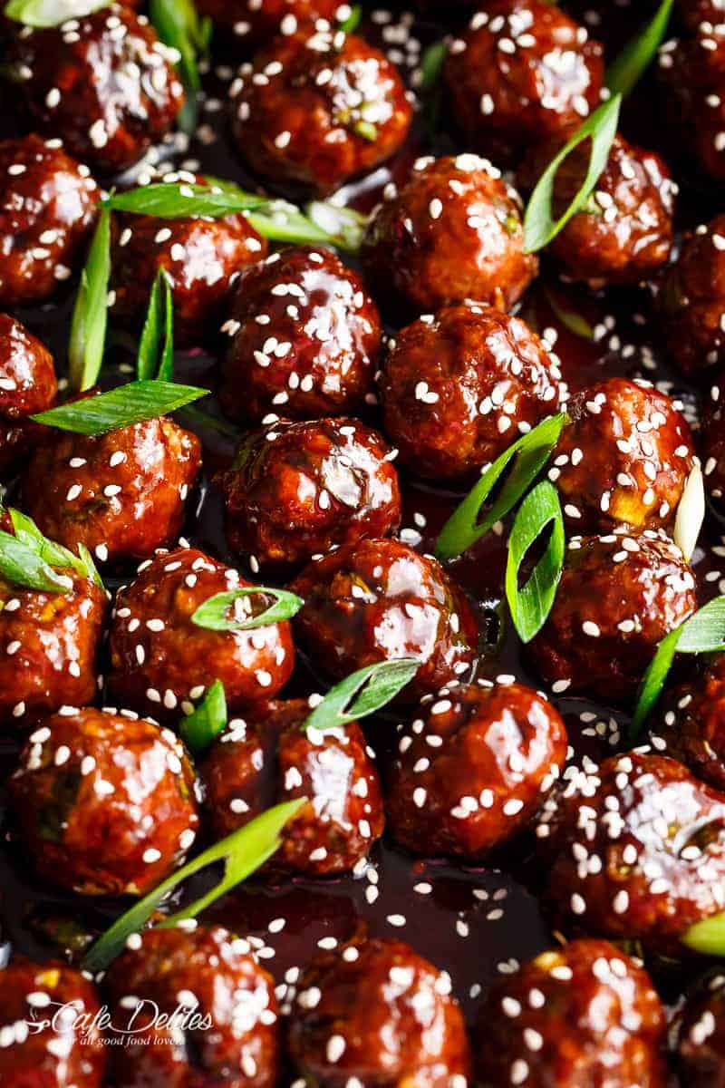 Tender Mongolian Glazed Meatballs are not only FILLED with Asian flavour  Mongolian Glazed Meatballs