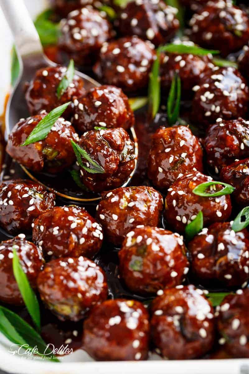 Tender Mongolian Glazed Meatballs are not only FILLED with Asian flavour  Mongolian Glazed Meatballs