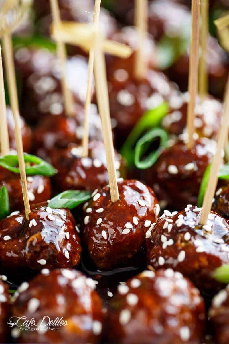 Tender Mongolian Glazed Meatballs are not only FILLED with Asian flavour  Mongolian Glazed Meatballs