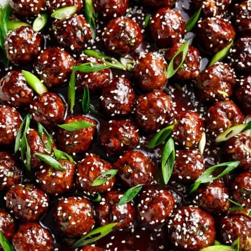 Tender Mongolian Glazed Meatballs are not only FILLED with Asian flavour -- they are smothered in the BEST homemade Mongolian sauce to wow your guests!