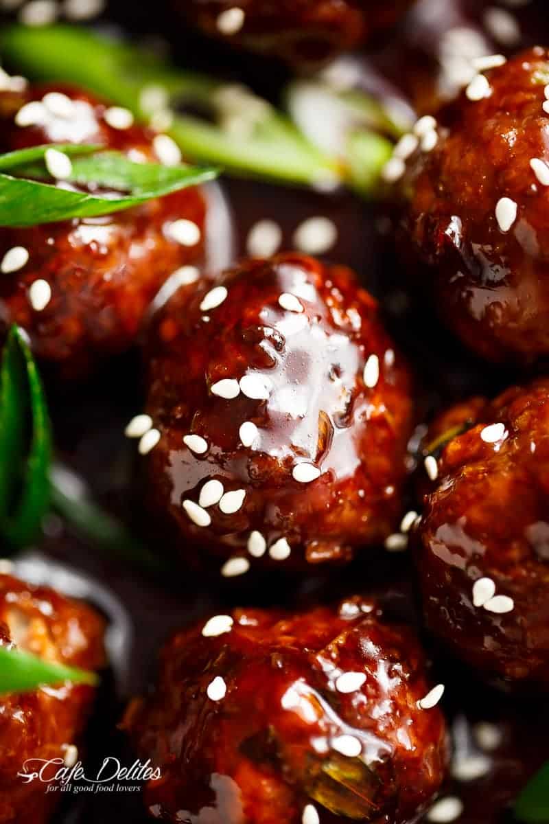 Tender Mongolian Glazed Meatballs are not only FILLED with Asian flavour  Mongolian Glazed Meatballs