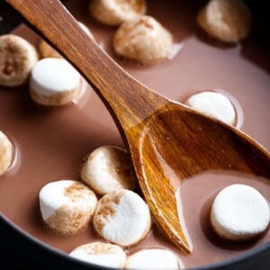 Special Ingredient Hot Chocolate in a pan