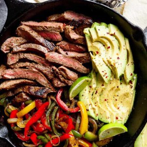 Chili-Lime-Steak-Fajitas in a bowl